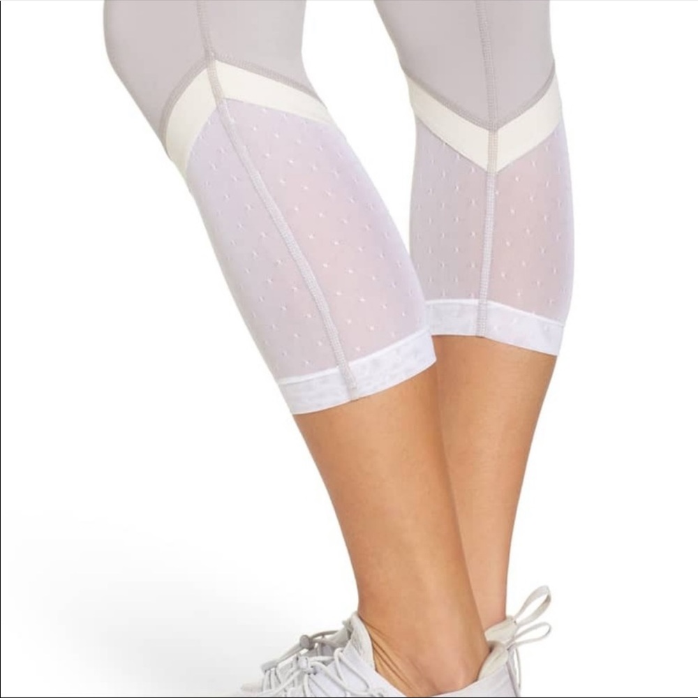 Zella leggings crop sheer mesh cutout